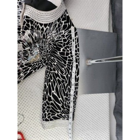 Chicos‎ Black & White Abstract Floral Print Jacket Button Cotton Cardigan Sz 0 S - Picture 8 of 10